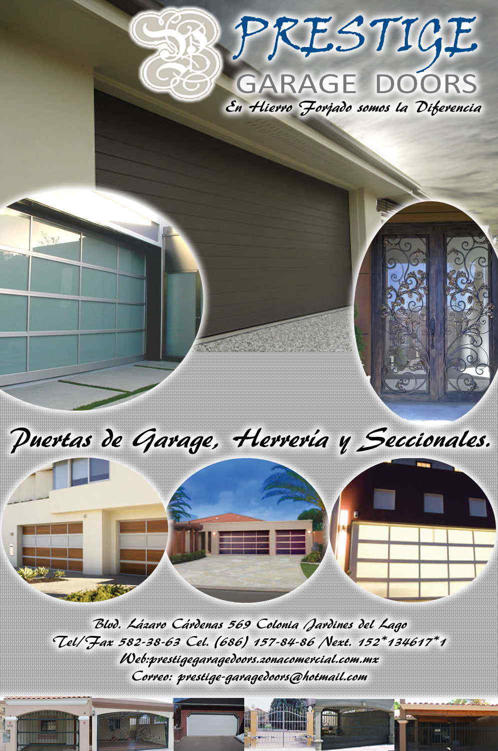 PRESTIGE GARAGE DOORS-PUERTAS DE GARAGE, HERRERIA Y SECCIONALES.