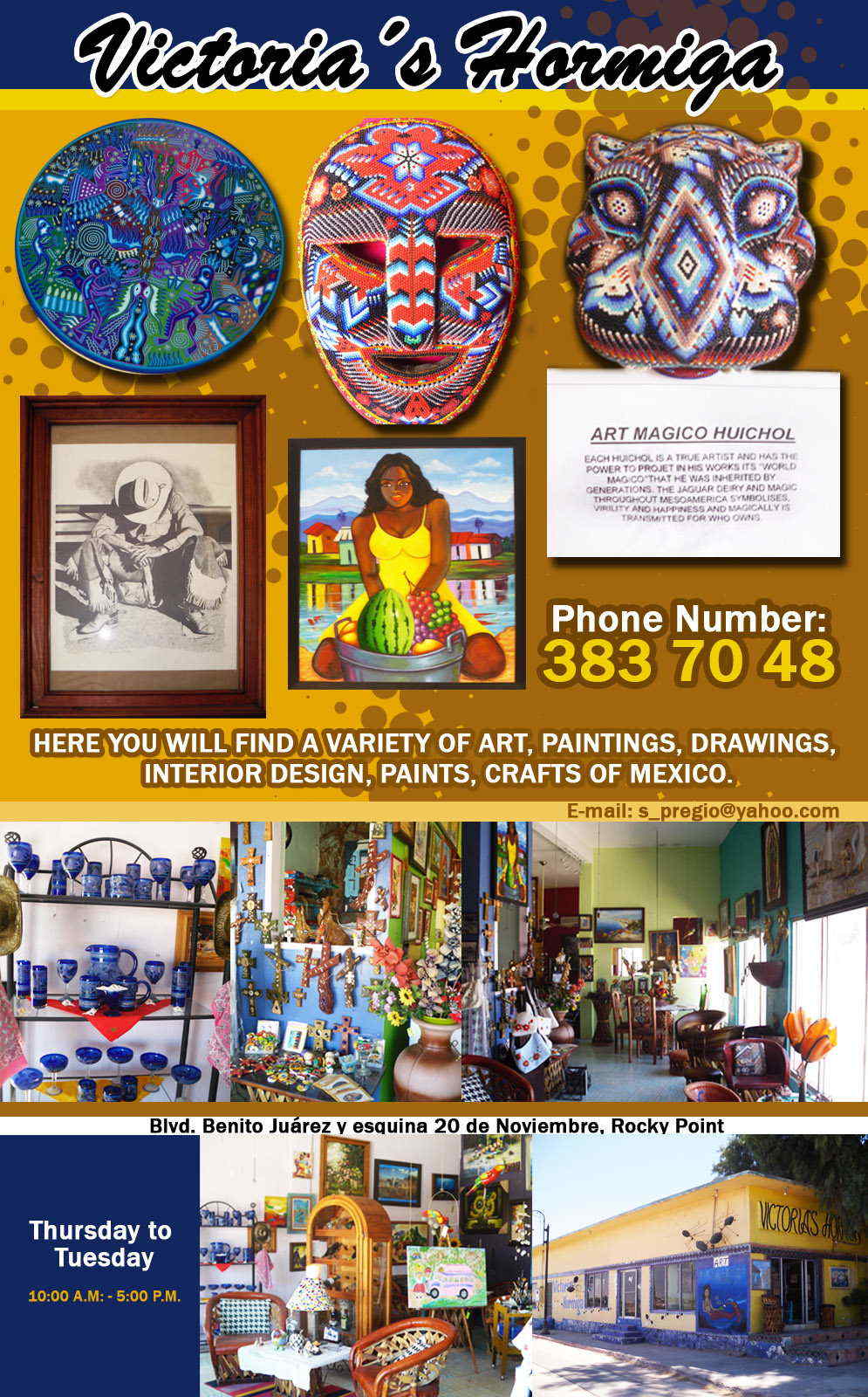 Victorias Hormiga-HERE YOU WILL FIND A VARIETY OF ART, PAINTINGS, DRAWINGS, INTERIOR DESIGN, PAINTS, CRAFTS OF MEXICO.    