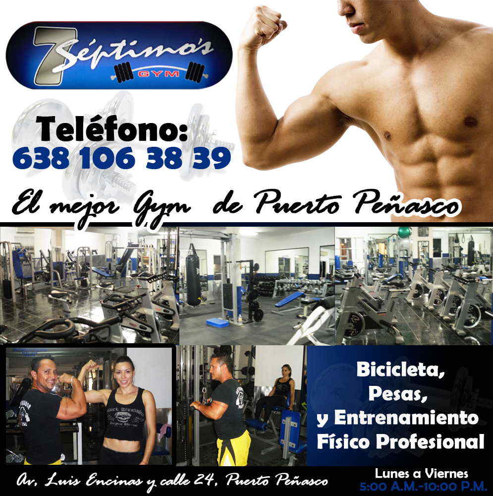 Septimos GYM-el mejor gym de puerto peñasco, bisicleta, pesas, y  entrenamiento fisico profecional..