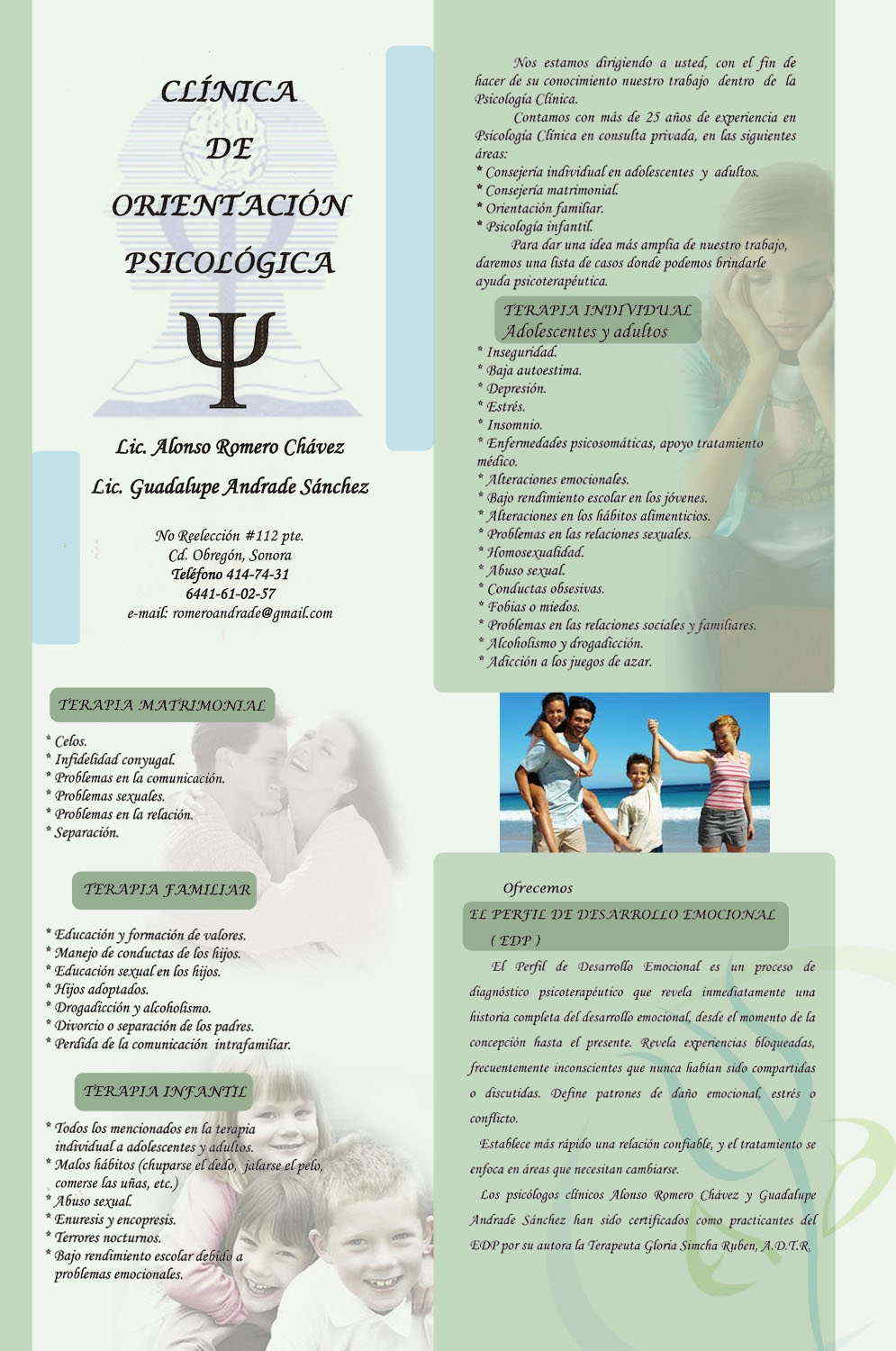 Clinica de Orientacion Psicologica-Atencion Psicologica ADULTOS,ADOLECENTES, NIÑOS, PAREJAS..    