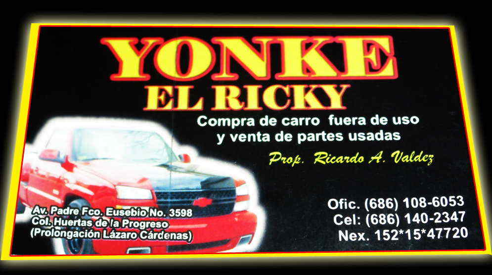 Yonke El Ricky -Compra de carros fuera de uso y Venta de partes usadas