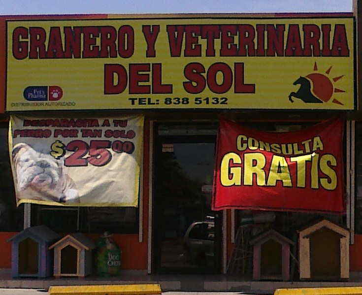 GRANERO Y VETERINARIA DEL SOL-MASCOTAS-AVES-PECES-REPTILES-ESTETICA CANINA Y MUCHO MAS.... 
            