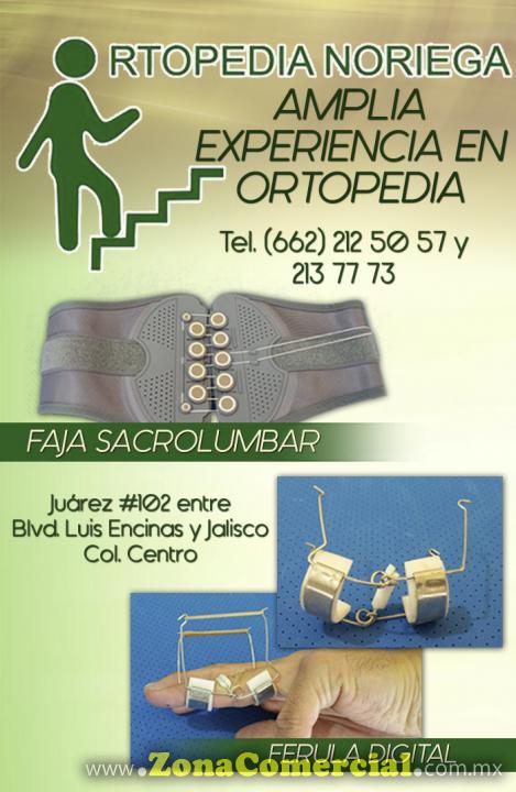 Faja Sacrolumbar y Ferula Digital en Ortopedia Noriega