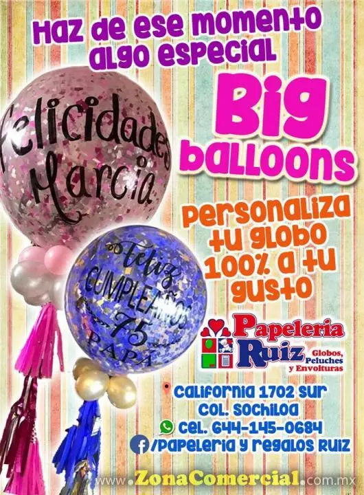 Papeleria Ruiz, Globos y Decoraciones 