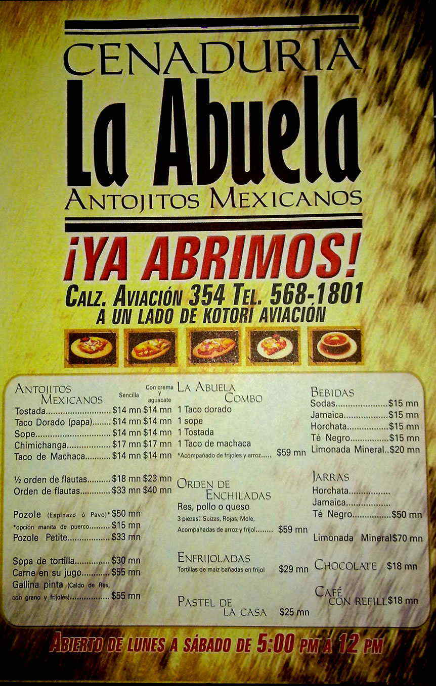 CENADURIA LA ABUELA en Mexicali anunciado por ZonaComercial.com.mx