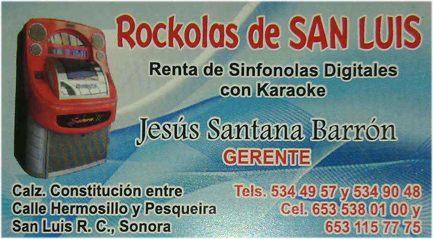 Rockolas de San Luis-Renta de Sinfonolas Digitales con Karaoke