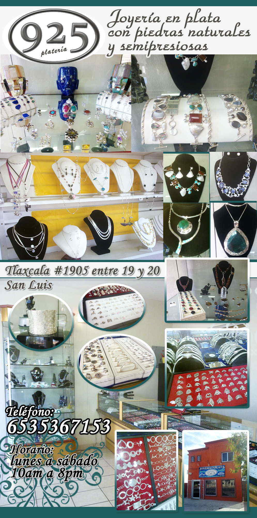 925 plateria-joyeria eb plata con piedras naturales y semipresiosas    