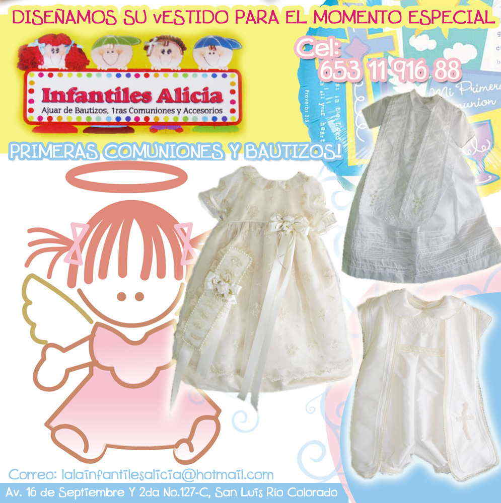 Infantiles Alicia-PRIMERAS COMUNIONES Y BAUTIZOS! DISEÑAMOS SU BESTIDO PARA EL MOMENTO ESPECIAL