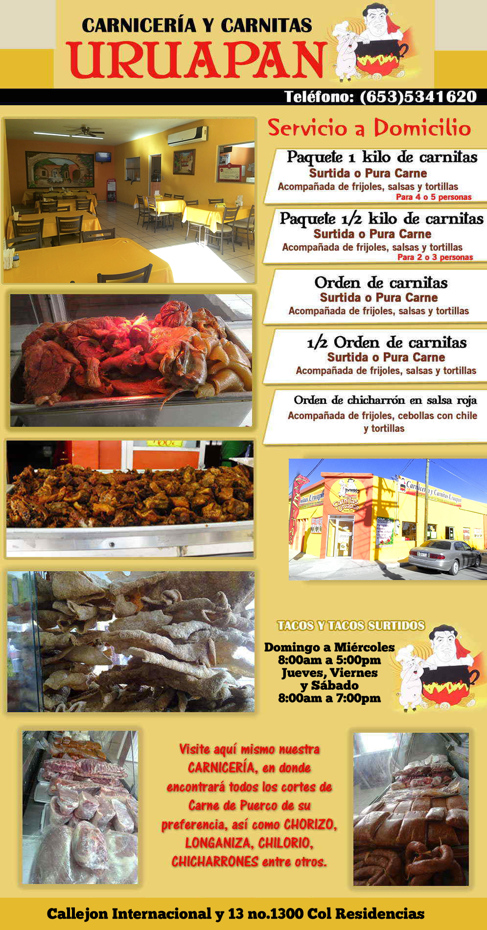 CARNITAS Y CARNICERIA URUAPAN-Carniceria y Carnitas URUAPAN. Contamos con servicio a domicilio.            