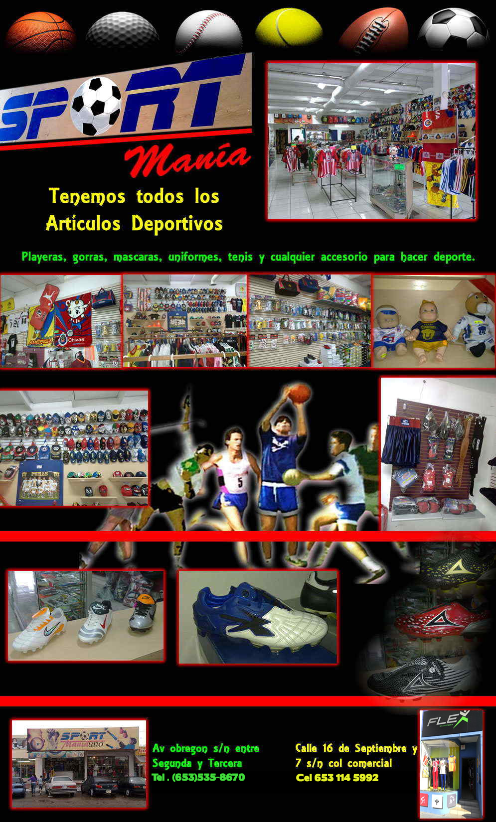 Sport Mania Uno-tambien estamos ubicados en calle 16 de septiembre y 7 s/n col comercial tel 534.2727 y 534.1837        