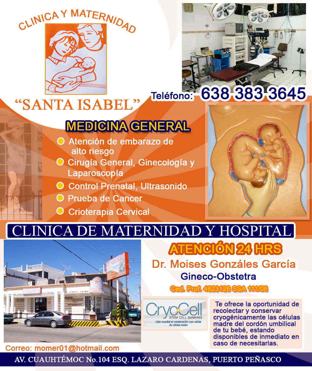 Clinica y Maternidad Santa Isabel-CLINICA DE MATERNIDAD Y HOSPITAL.                