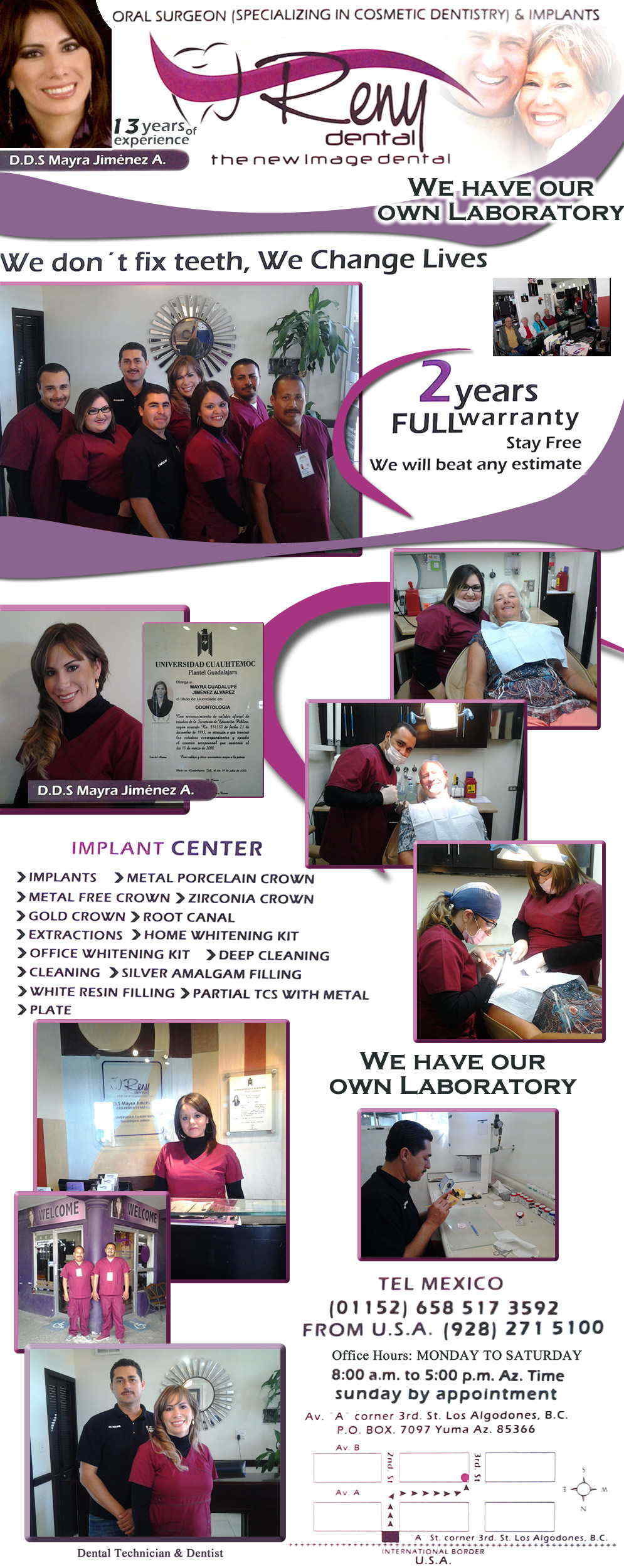 Reny Dental DDS. Mayra Jimenez A. in Algodones Los Algodones mexico