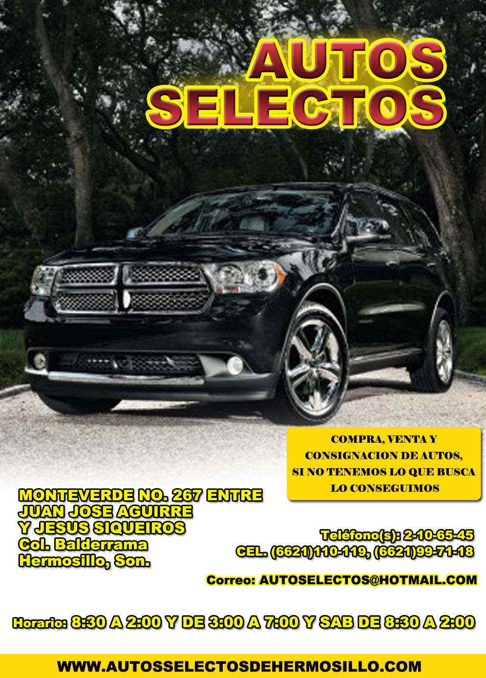 AUTOS SELECTOS-COMPRA VENTA Y CONSIGNACION DE AUTOS, SI NO TENEMOS LO QUE BUSCA LO CONSEGUIMOS