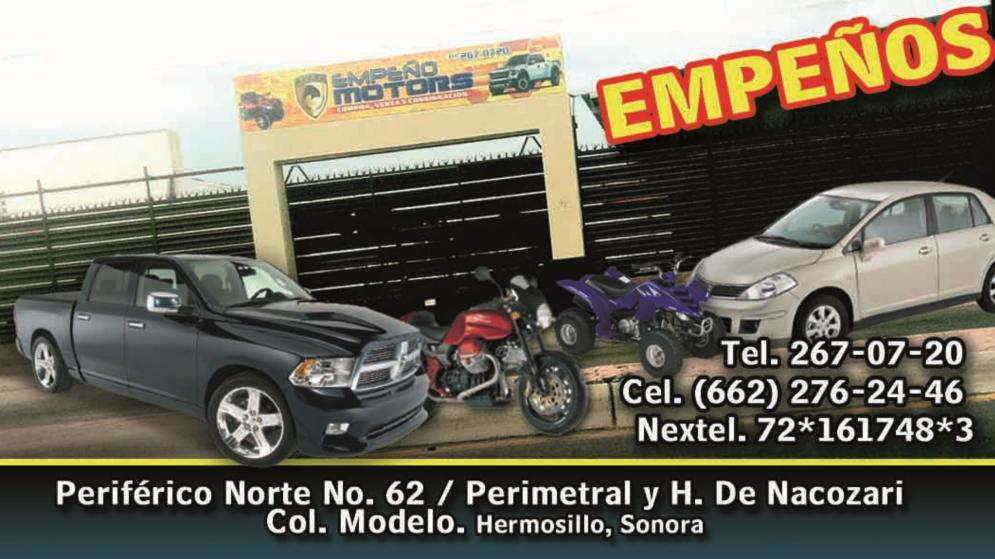 EMPEÑO MOTORS-COMPRA, VENTA, CONSIGNACION Y EMPEÑO DE AUTOS. 

            
