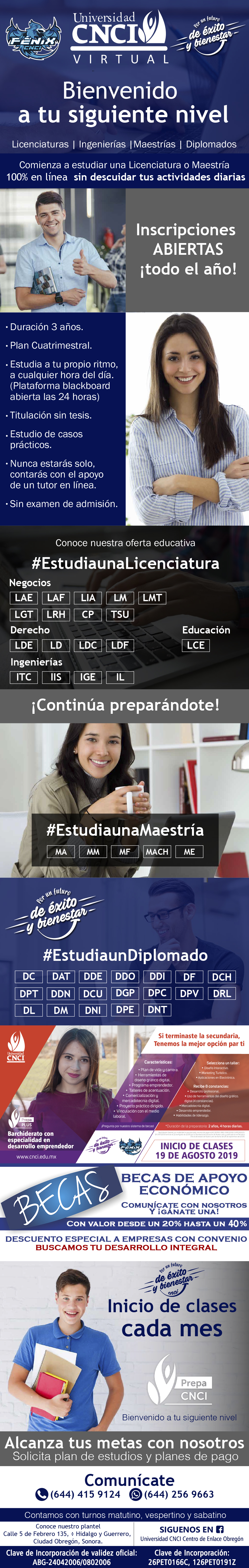 PREPARATORIA CNCI-Preparatoria, Universidad, Maestrias. Plantel Cd. Obregon.                  