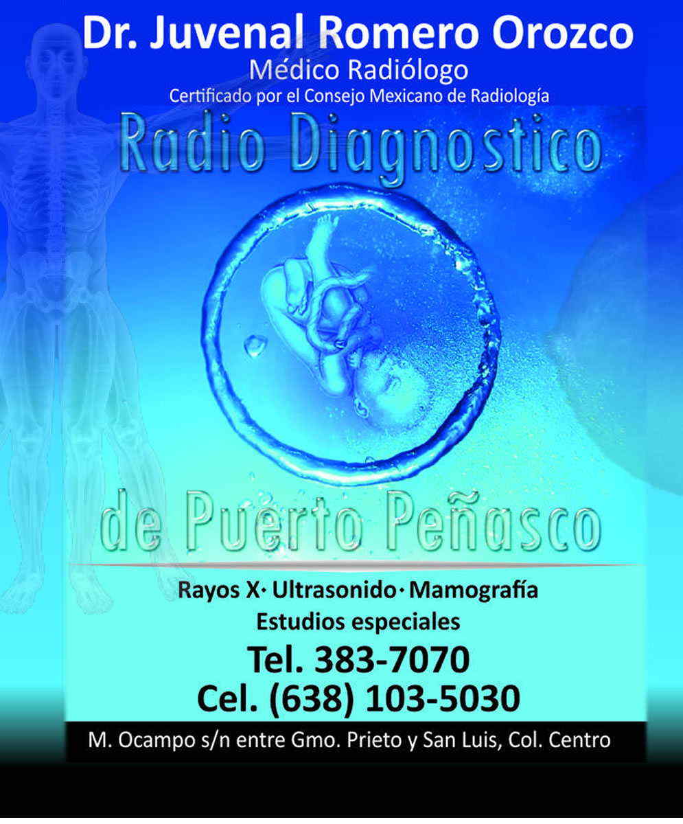 RADIO DIAGNÓSTICO DE PUERTO PEÑASCO-Rayos x, ultrasonido, mamografia, estudios especiales.