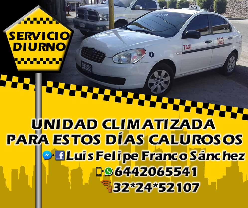 Taxi Luis Felipe Franco Sánchez-Unidad climatizada y servicio diurno    