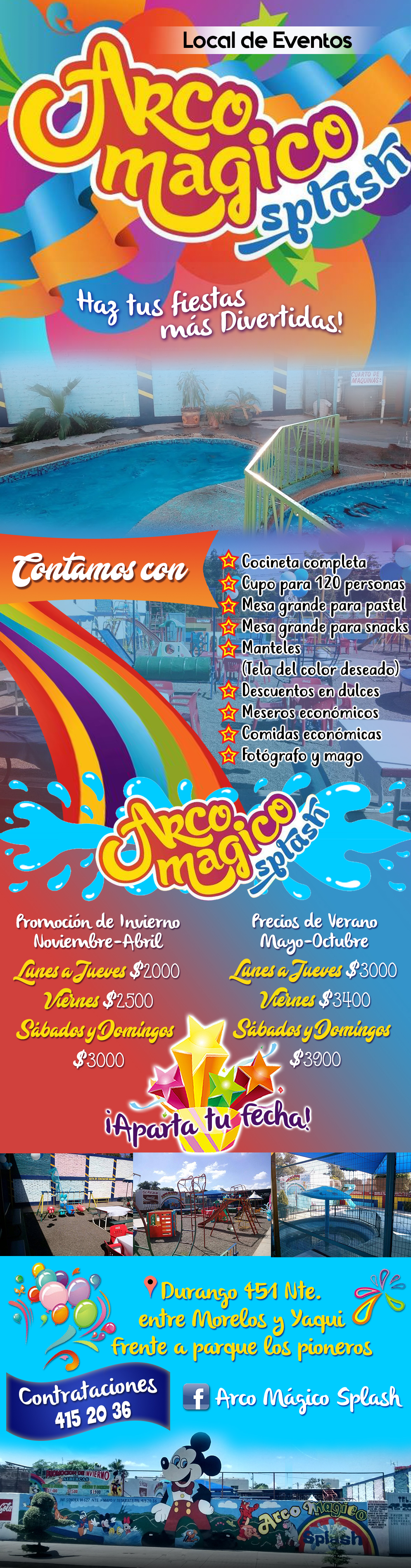 Arco Mágico Splash-Local de eventos, Piñatas, Bautizos, Primera Comunión, Brinca brincas, Variedad de juegos infantiles, Alberca, Diversión.