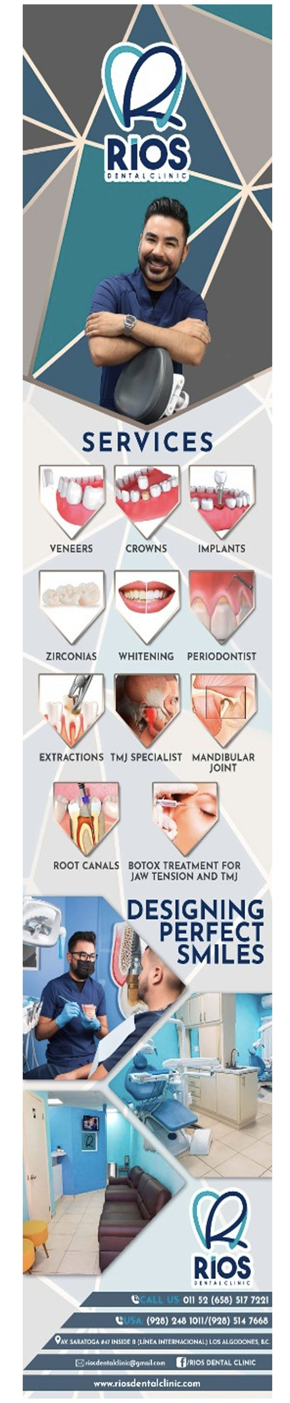 RIOS DENTAL CLINIC DDS Edgar Rios in Algodones  in Algodones  Dentist DDS Edgar Ramirez Rios      dentista dental edgar ramirez rios dentist dentistry treatment implants crown metal porcelain zirconia services dental         