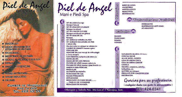 PIEL DE ANGEL -estetica uñas masajes spa cabello tratamientos faciales decoraciones     