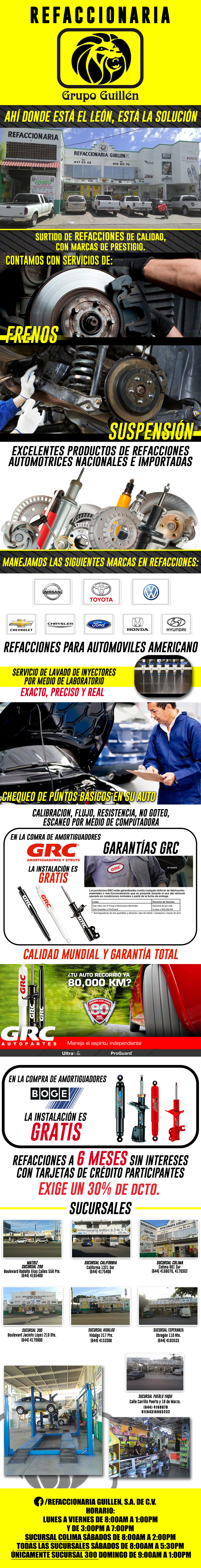 Grupo Guillén Refaccionarias-Grupo Guillén le ofrece el mejor servicio, al mejor precio.                    