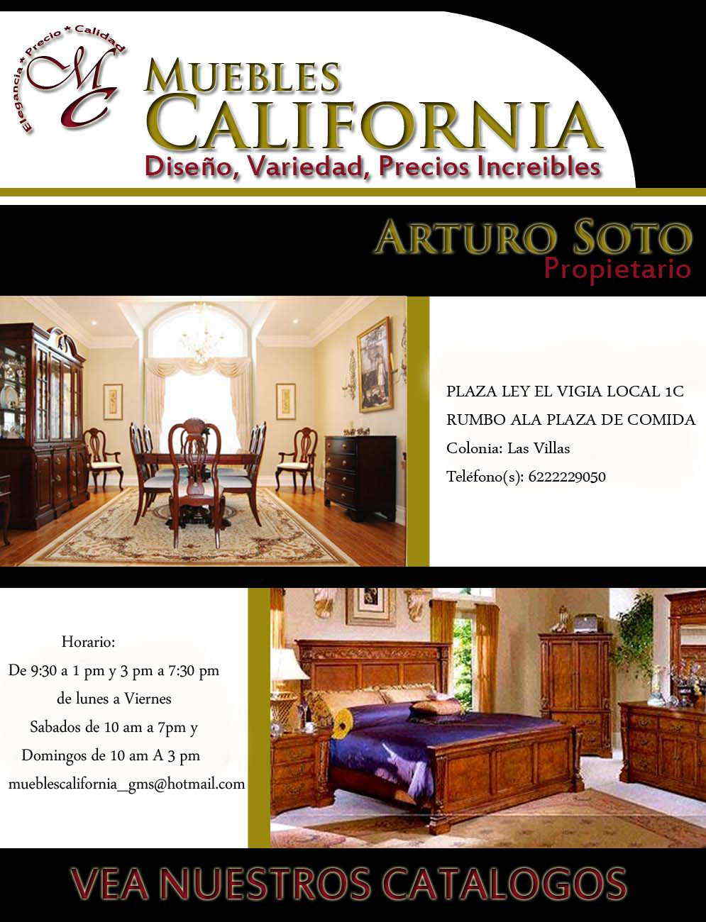 Muebles California en Guaymas anunciado por ZonaComercial.com.mx