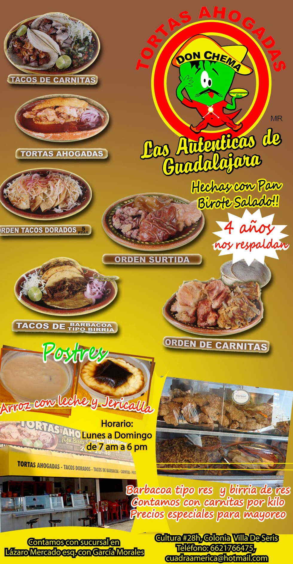 TORTAS AHOGADAS DON CHEMA en Hermosillo anunciado por .  Restaurantes y Comida en Hermosillo Las autenticas de guadalajara y con  birote salado .TORTAS AHOGADAS DON CHEMA en el buen fin.