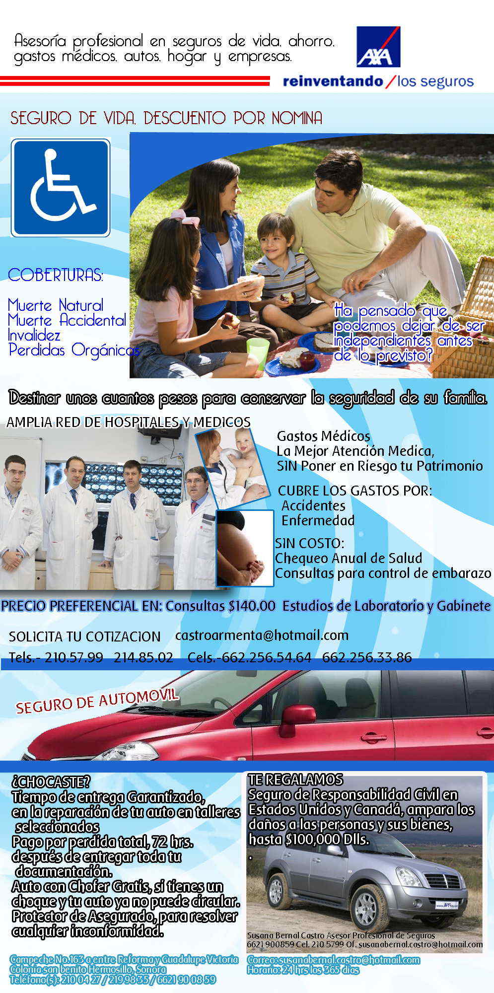 ASESOR DE SEGUROS-asesoria profesional en seguros  de vida, ahorro, gastos medicos, autos hogar y empresas.