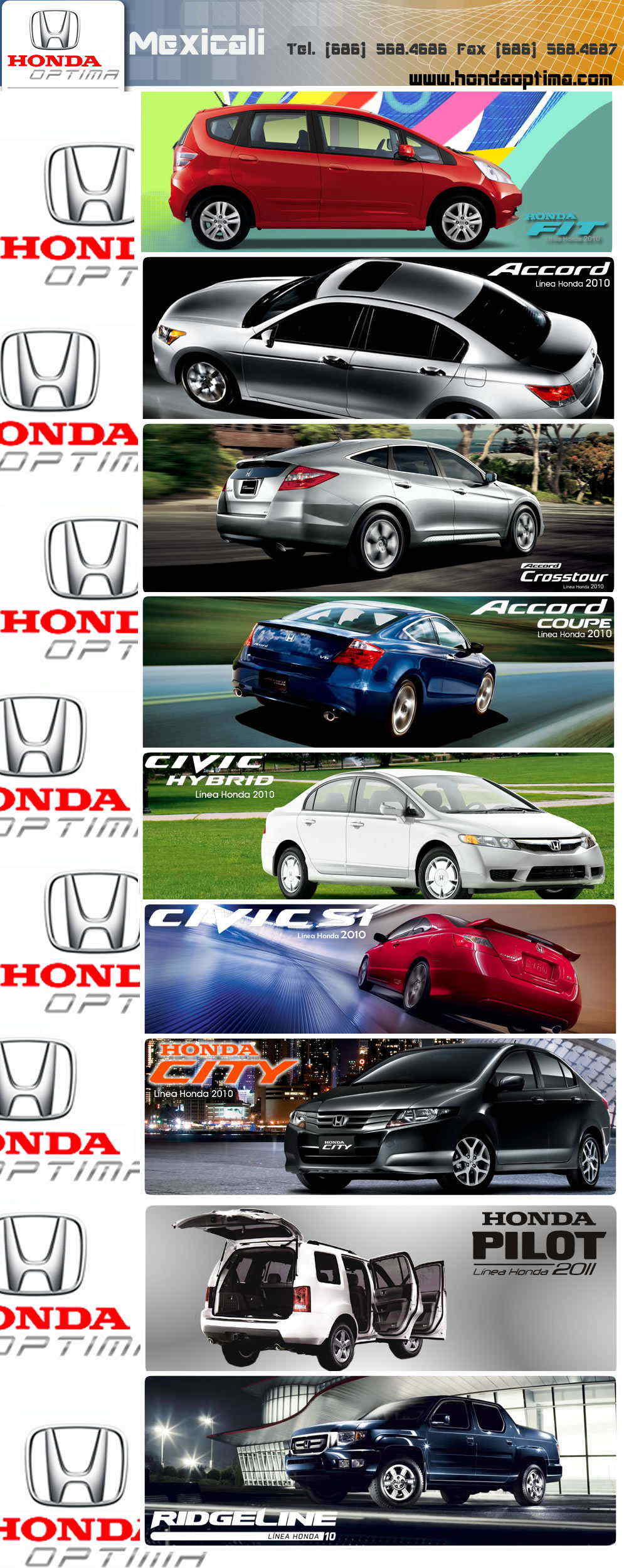 HONDA Optima-Agencia Honda, autos y refacciones originales.