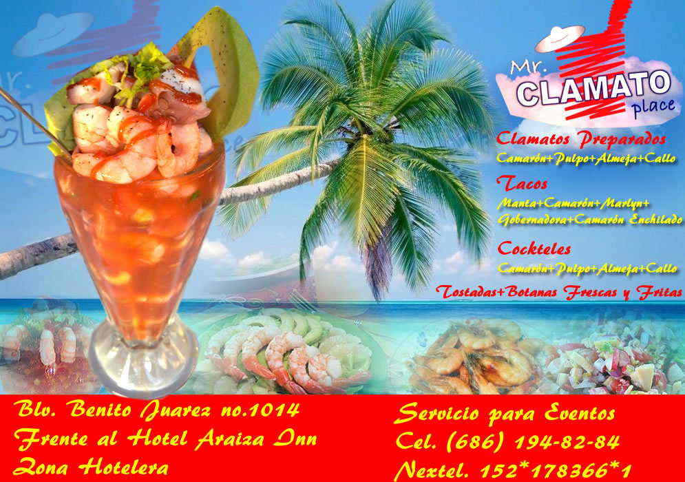 Mr. Clamato Place-Clamatos preparados con Marisco, Cockteles, Botanas y más.