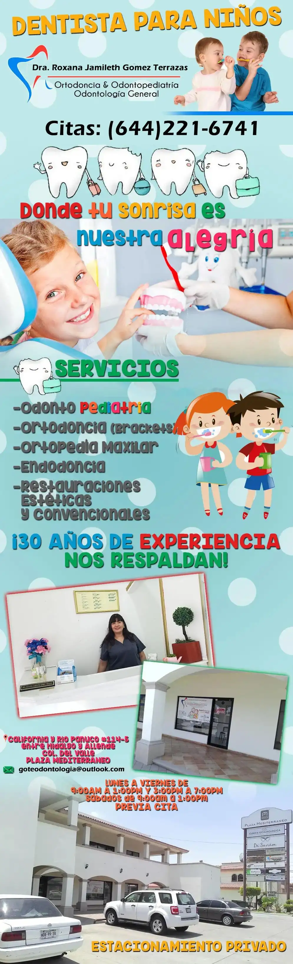 Dra. Roxana Jamileth Gomez Terrazas GOTE CLINICA DENTAL Dentista para  ninos
