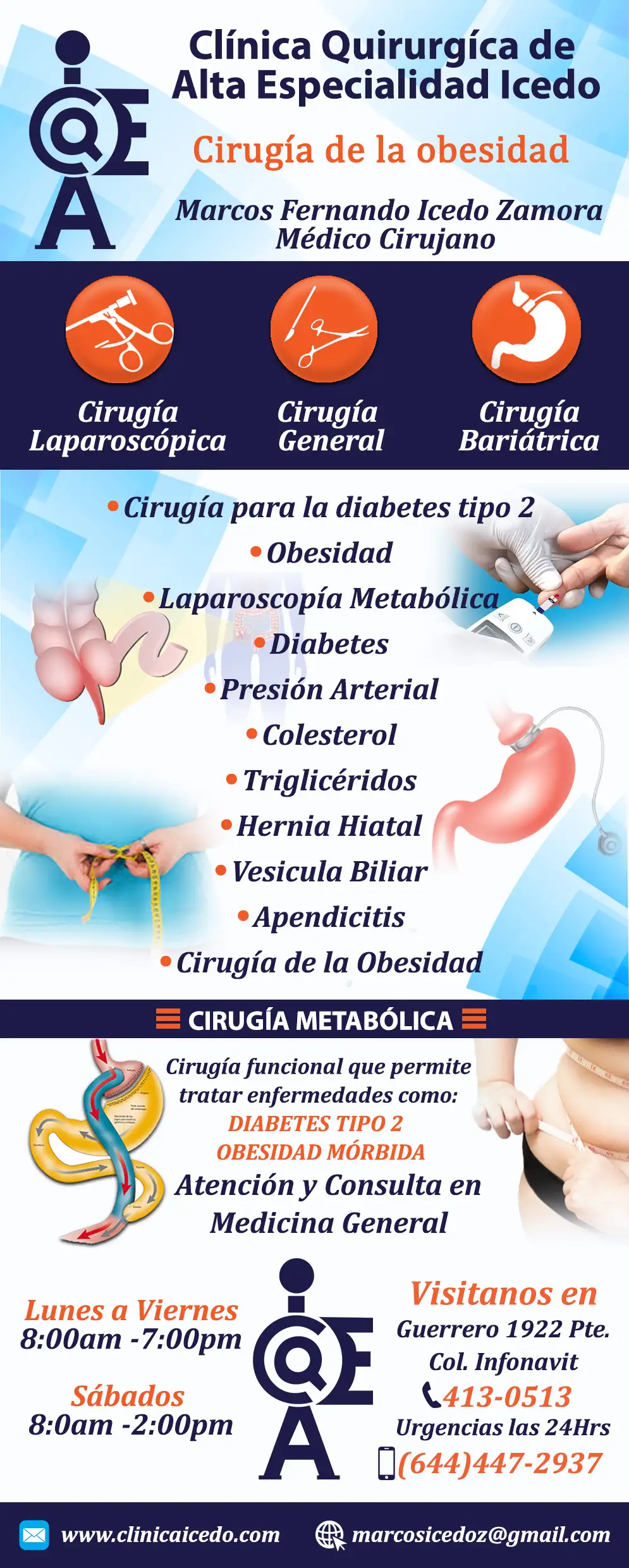 Dr. Marco Fdo. Icedo Z. Clínica Quirurgíca de Alta Especialidad icedo