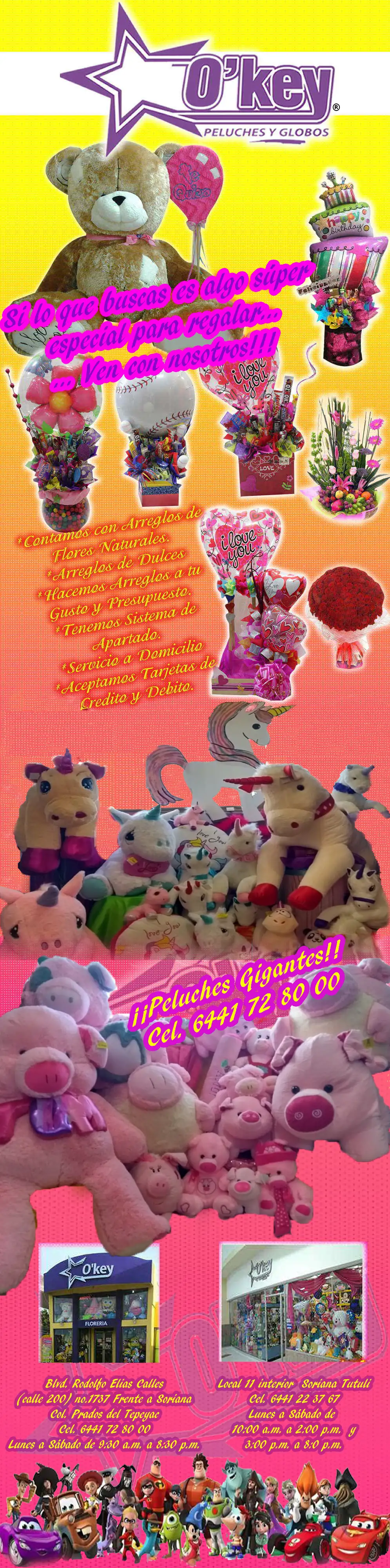 OKEY PELUCHES Y GLOBOS