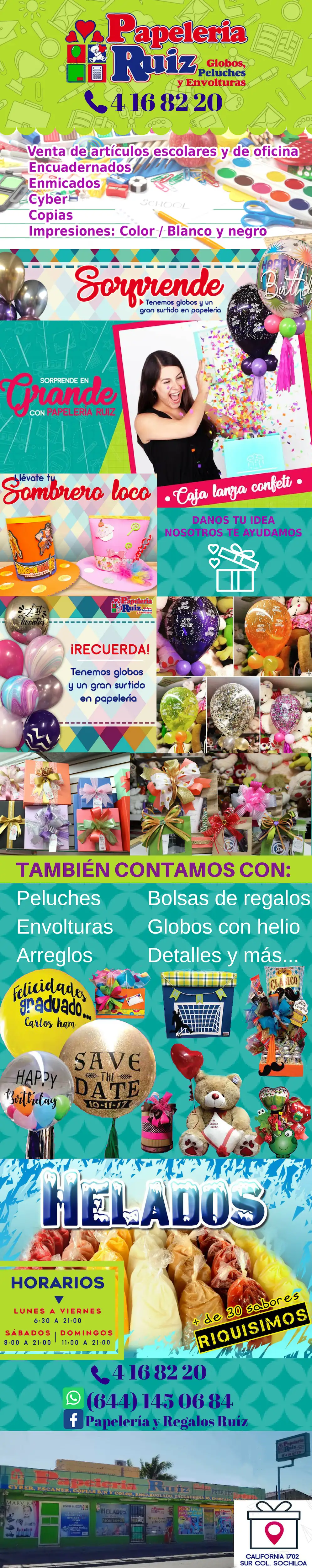 Papeleria Ruiz, Globos y Decoraciones 